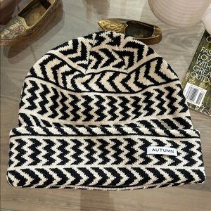 Black and White Patterned Beanie